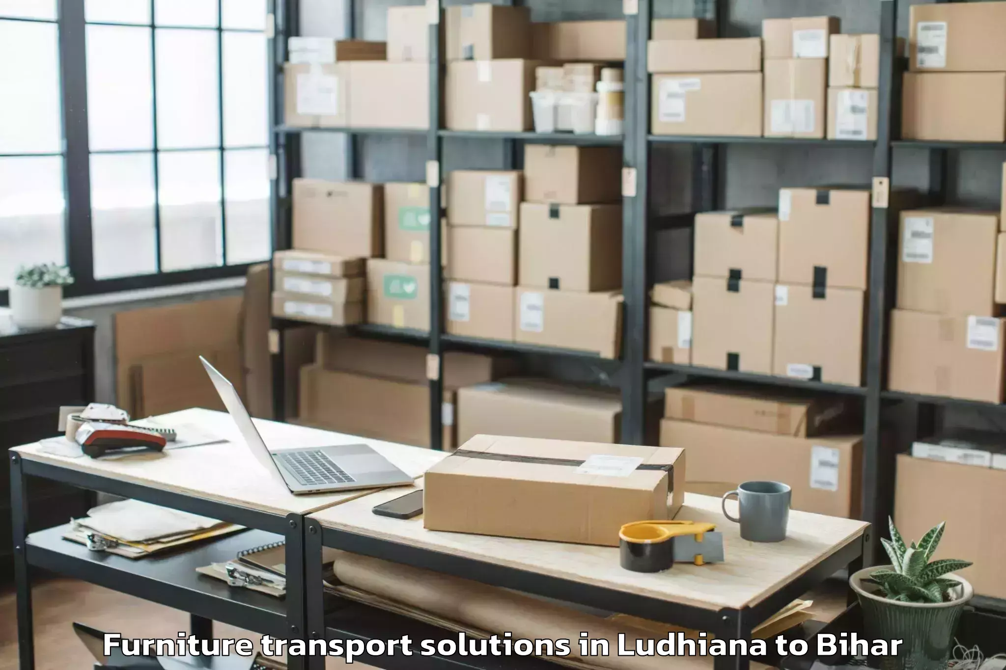 Ludhiana to Lauria Nandangarh Furniture Transport Solutions